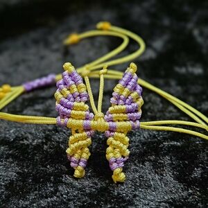 Handcrafted Purple and Gold Butterfly Bracelet